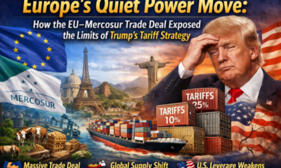 20 minute ago Trump revives tariffs as a weapon, the European Union counters with long-term economic strategy, finalizing a massive Mercosur trade deal that weakens U.S. leverage, reshapes global supply chains, and proves competence beats confrontation.