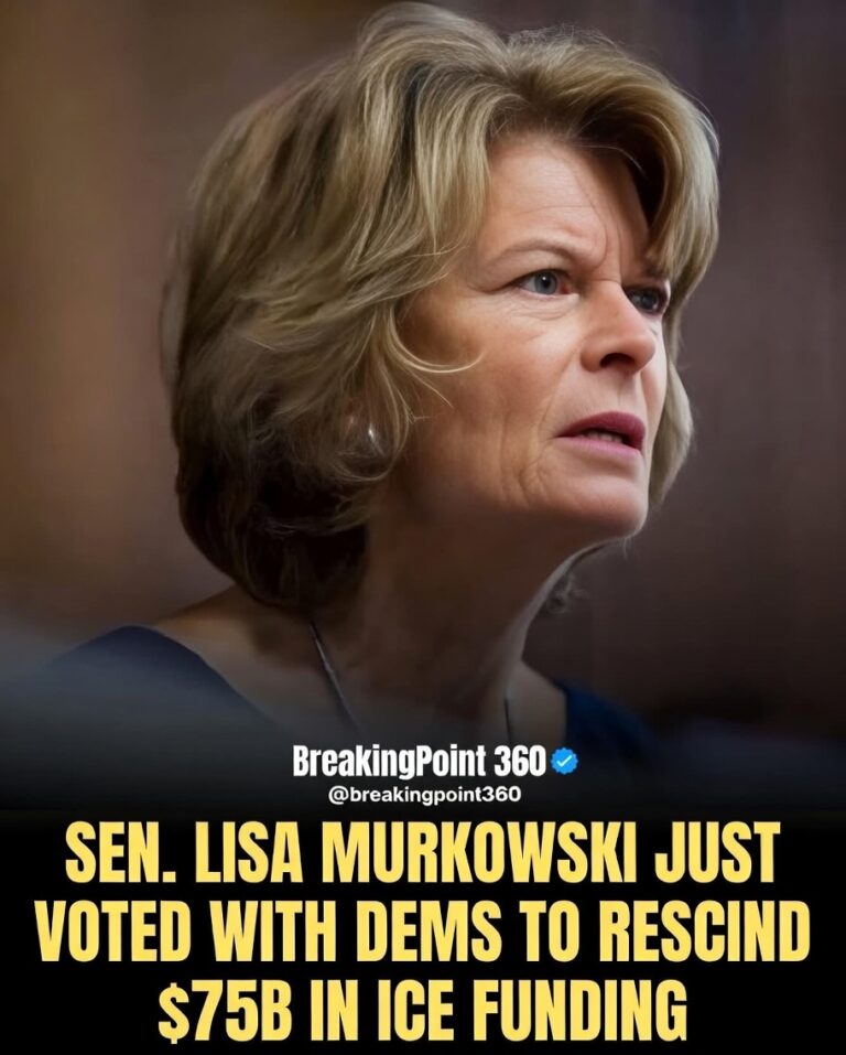 GOP Erupts as Sen. Lisa Murkowski Breaks Ranks, Joins Democrats to Rescind $75 Billion in ICE Funding—A Vote That Could Redefine Border Policy and Split Republicans Ahead of 2026