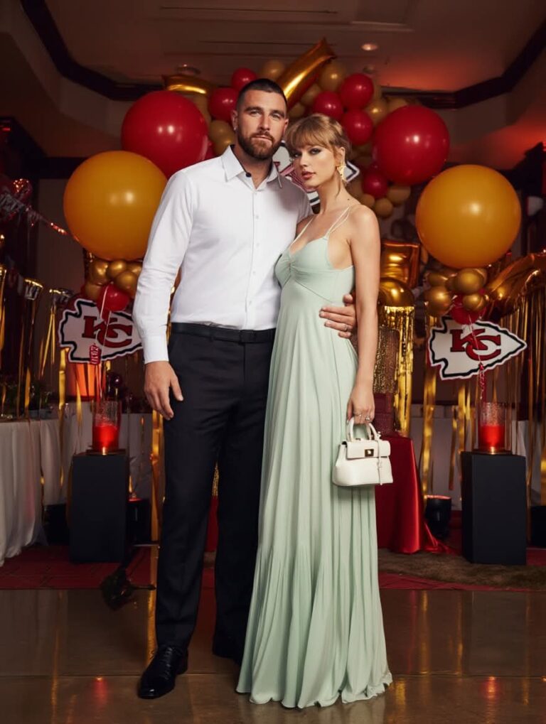 Taylor Swift and Travis Kelce were spotted attending a party hosted by one of Travis’s Chiefs teammates, and all eyes were on Taylor as she arrived in a stunning long gown that perfectly balanced elegance and allure. ✨Effortlessly graceful yet undeniably captivating, she lit up the night beside Travis, turning the gathering into an unforgettable style moment. Fans can’t get enough of this power couple’s chemistry — and their ability to steal the spotlight wherever they go. 💞
